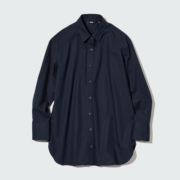 3/$25 UNIQLO COTTON SHIRT Navy - Picture 1 of 6